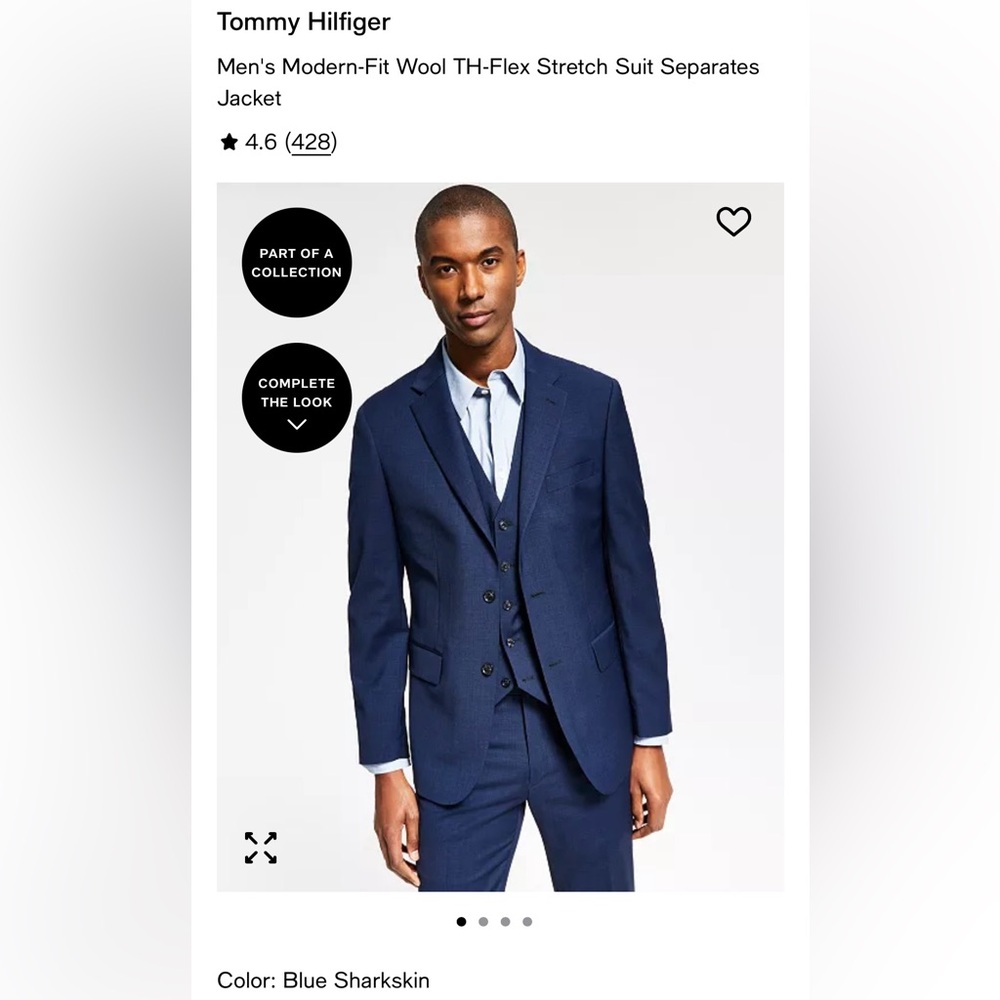 Tommy Hilfiger Men's Navy Suit Jacket